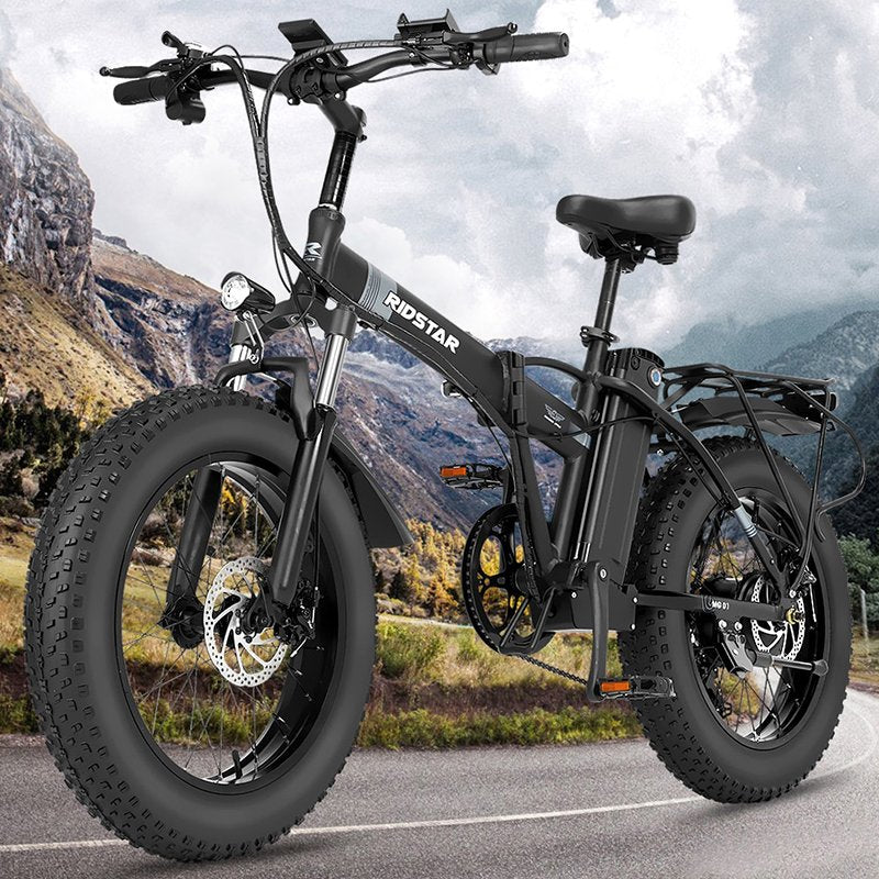 RIDSTAR G20 20″ Fat Tire Electric Foldable Bike 1000W Motor 48V 14Ah Battery
